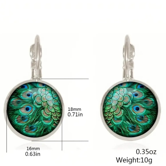 🎄3 for $23🎄 Peacock Patterned Bronze Colored Earrings - Picture 3 of 4